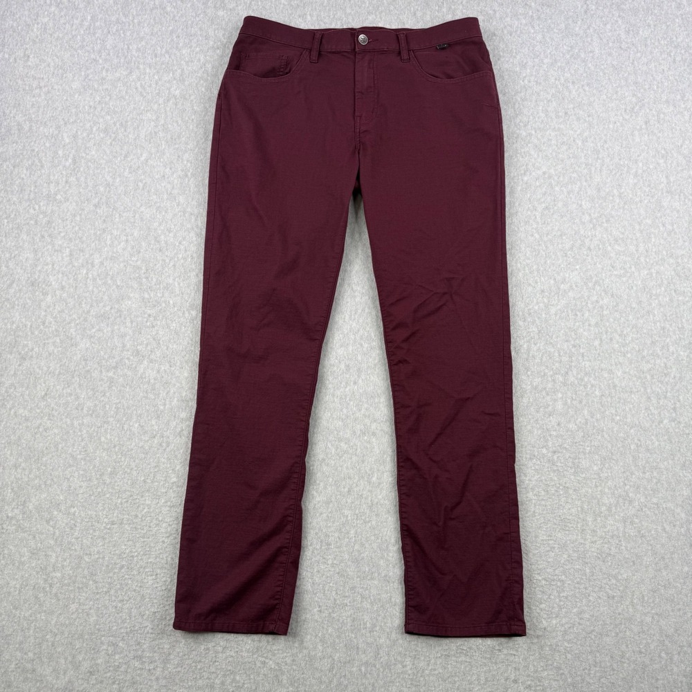 Travis Mathew Jeans Mens 34x32 Burgundy Featherweight Lightweight 5 Pocket Golf